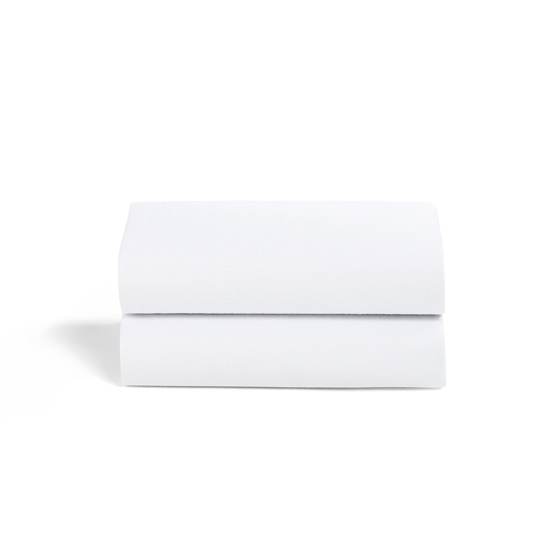 Snuz Bassinet 2 Pack Fitted Sheets – White