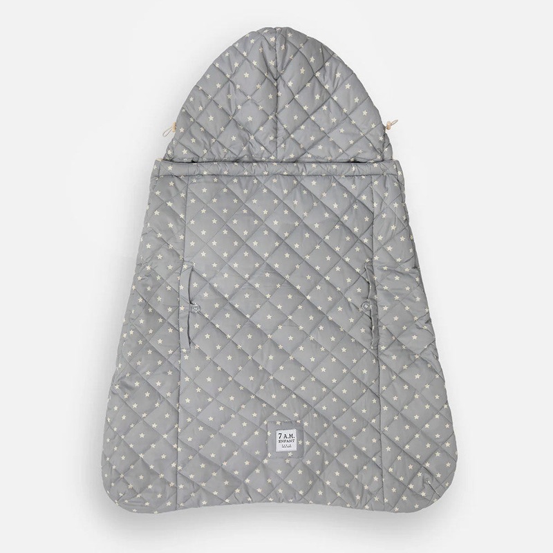 7AM Enfant K-Poncho Print Grey Stars