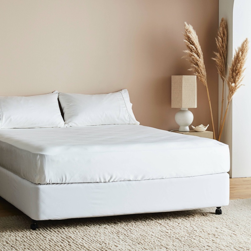Sateen Fitted Sheet – Cloud Cloud Cal King