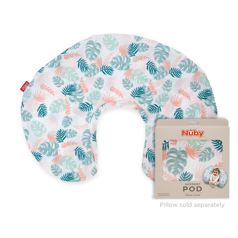 Support Pod Pillow Cover Elephants Giraffes & Leaves