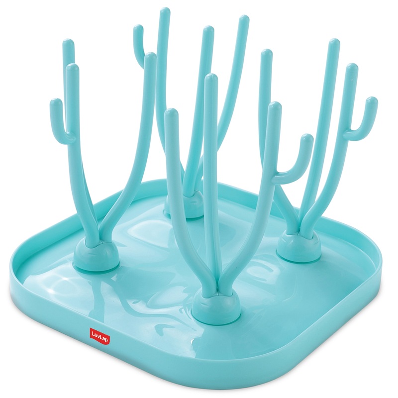 Baby Bottle Drying Rack with Branch Shaped Dryer – Complete Solution for Pacifier, Brush, and Accessories: Easy Sterilization, Cleaning, Storage & Travel (Light Blue)
