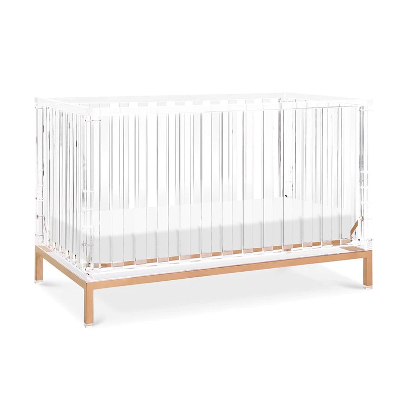 Luma Crib in Acrylic and Rose Gold