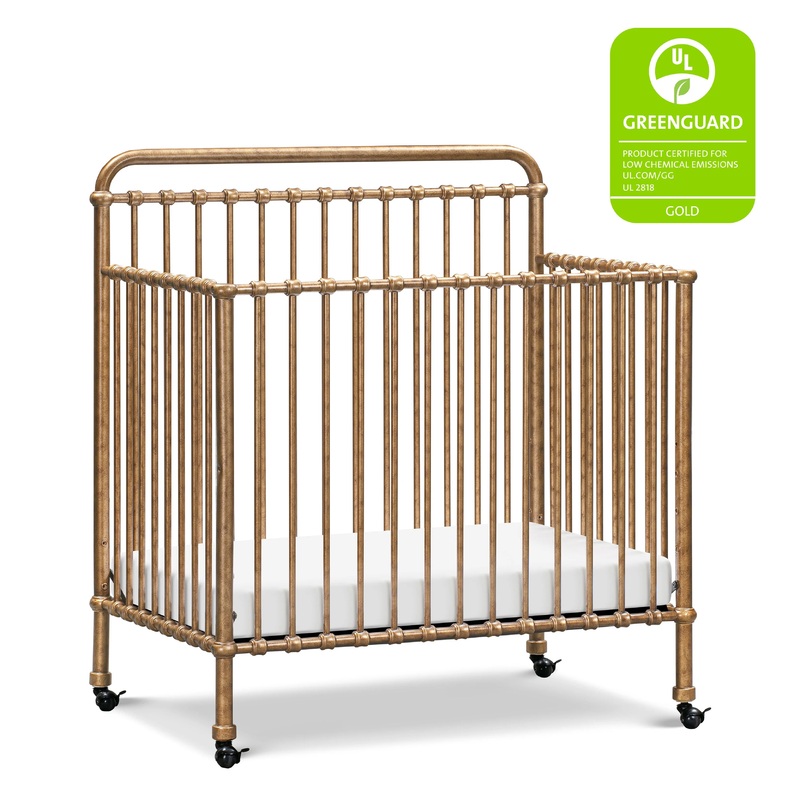 Naemsake Winston 4-in-1 Convertible Mini Crib Vintage Gold