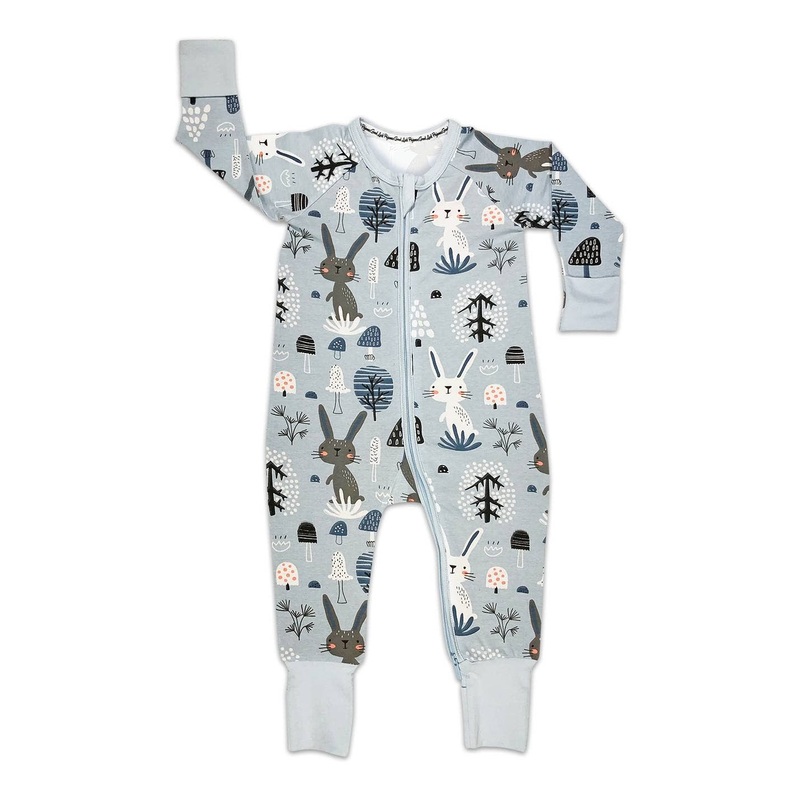 Bunny Rabbits, Blue Baby Pajamas