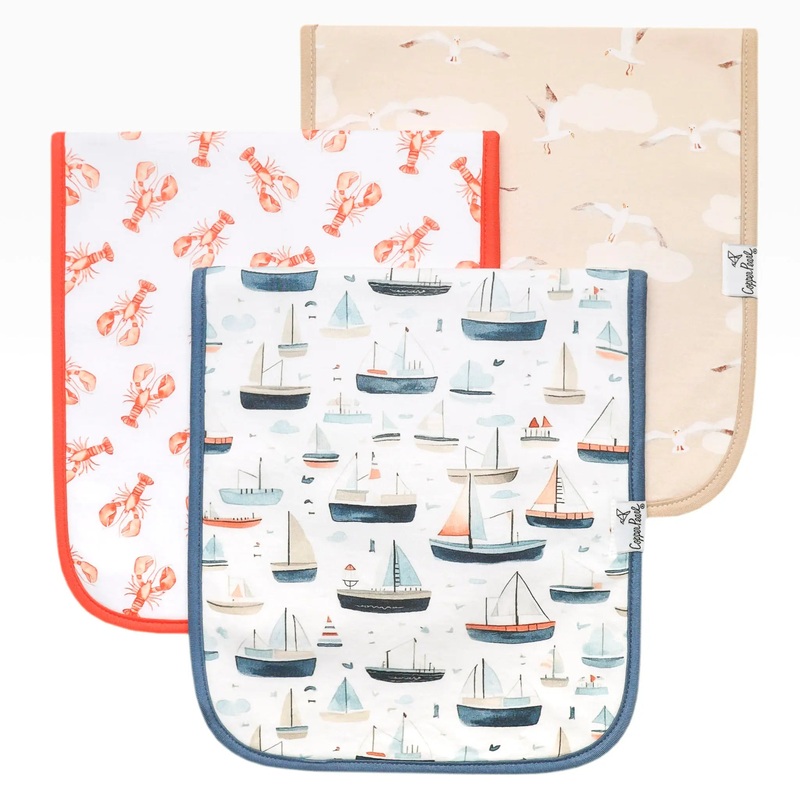 Copper Pearl Fischer Sailboat Burp Cloths Premium Burp Cloths