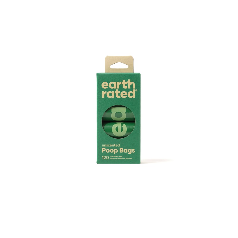 Earth Rated Unscented Poop Bags 120ct on 8 Refill Rolls 12cs
