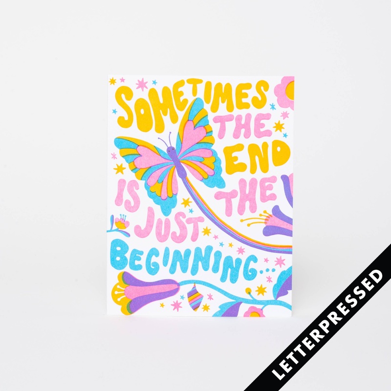 End is the Beginning Letterpress Card by Hello!Lucky paper tab