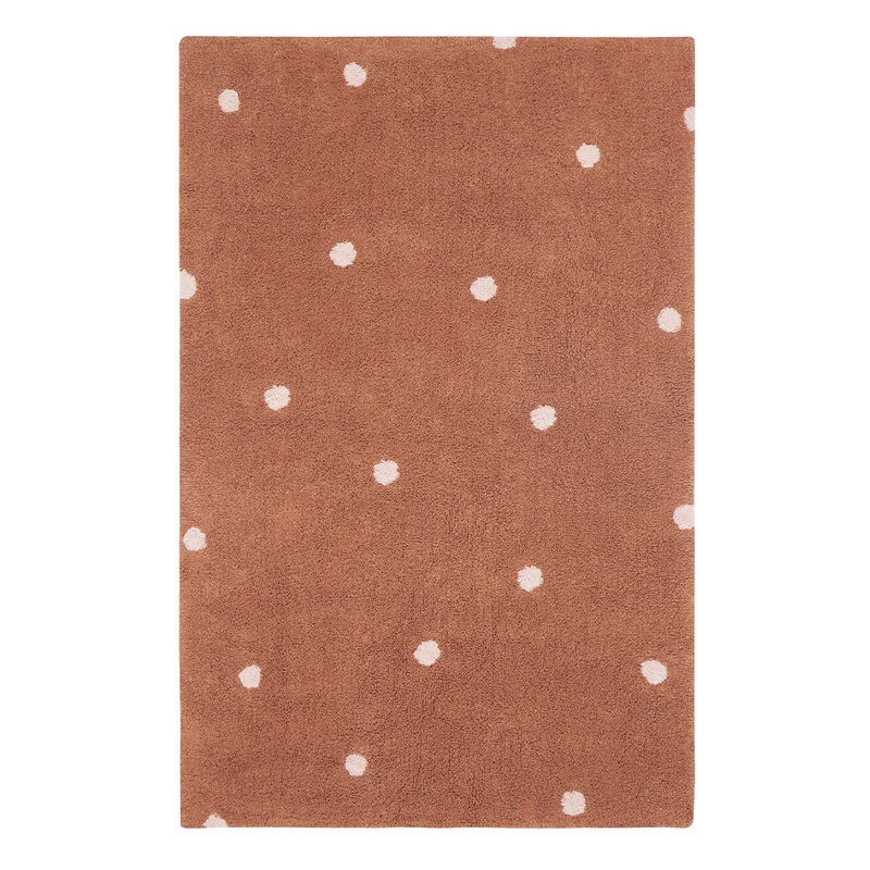 Mini Dot Washable Rug Chestnut