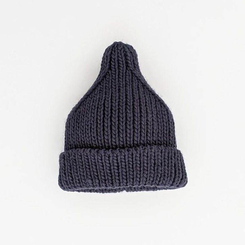 Peak Knit Beanie | Indigo 0-6 Months