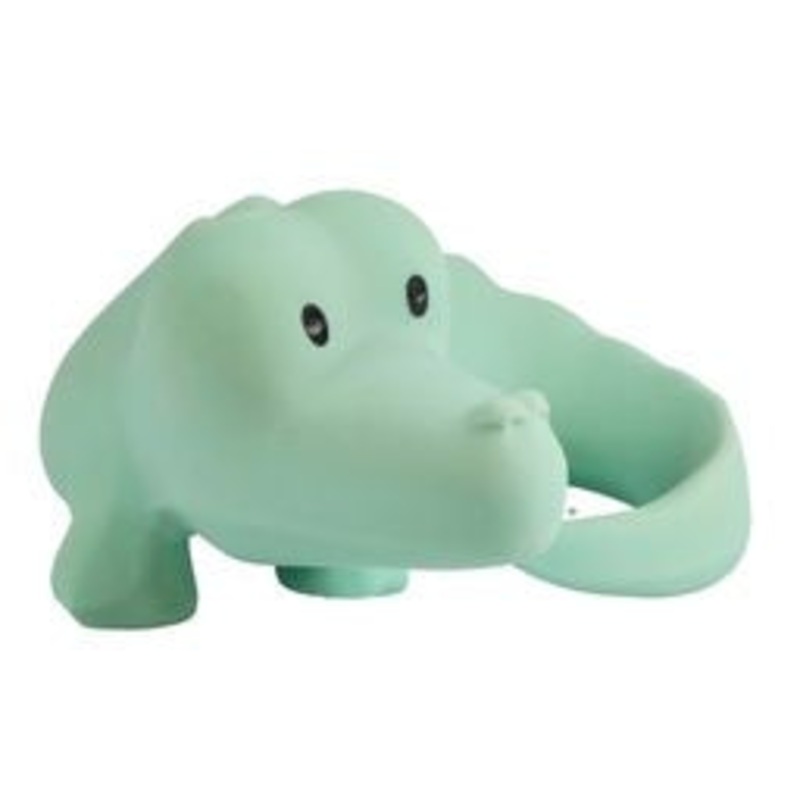Tikiri Toys Crocodile – Natural Rubber Teether, Rattle & Bath Toy