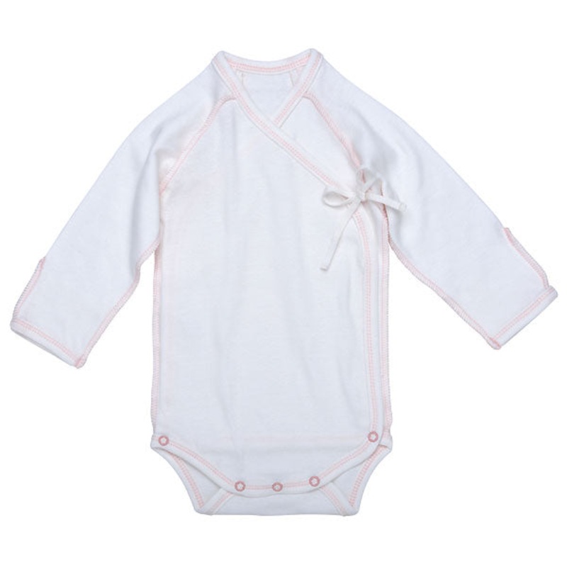 Under The Nile Inside-Out Babybody – Off White w. Blush Trim 3-6 Months