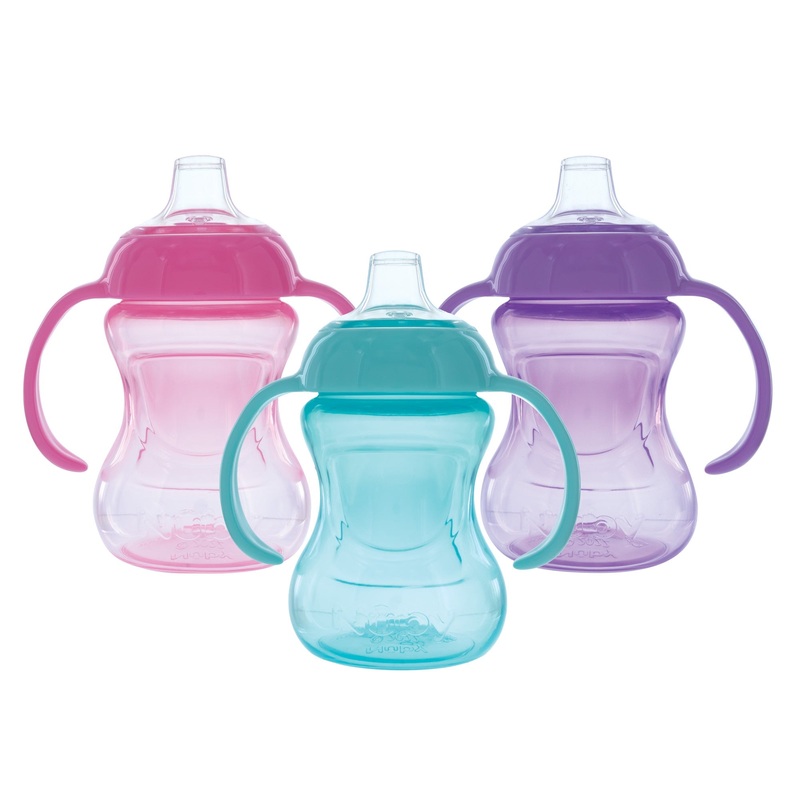 2-Handle Mini Grip N Sip Training Sippy Cup (3 Pack) | Pink/Aqua/Purple