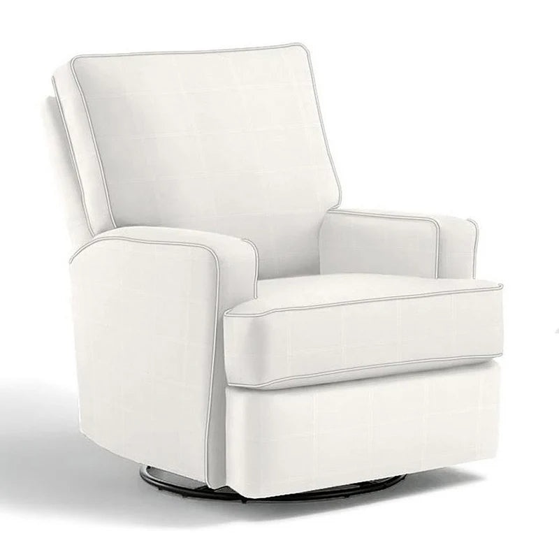 Best Chairs- Ellie Swivel Glider Recliner- Simply White (21787)