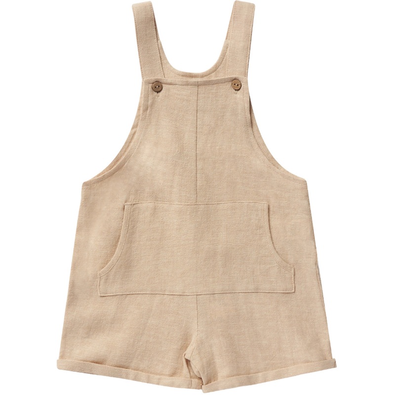 Billie Overalls | Heathered Sand 3-6M