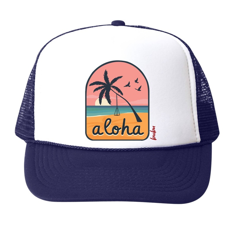 Aloha Swing Trucker Hat Navy Small (Baby)