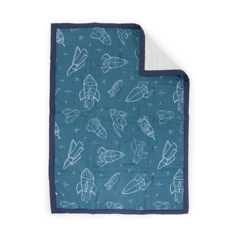 Cotton Muslin Toddler Comforter – Blast Off Blast Off