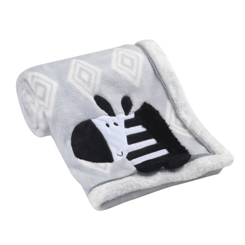 Lambs & Ivy Designer Blankets Appliqued Blanket – Zebra