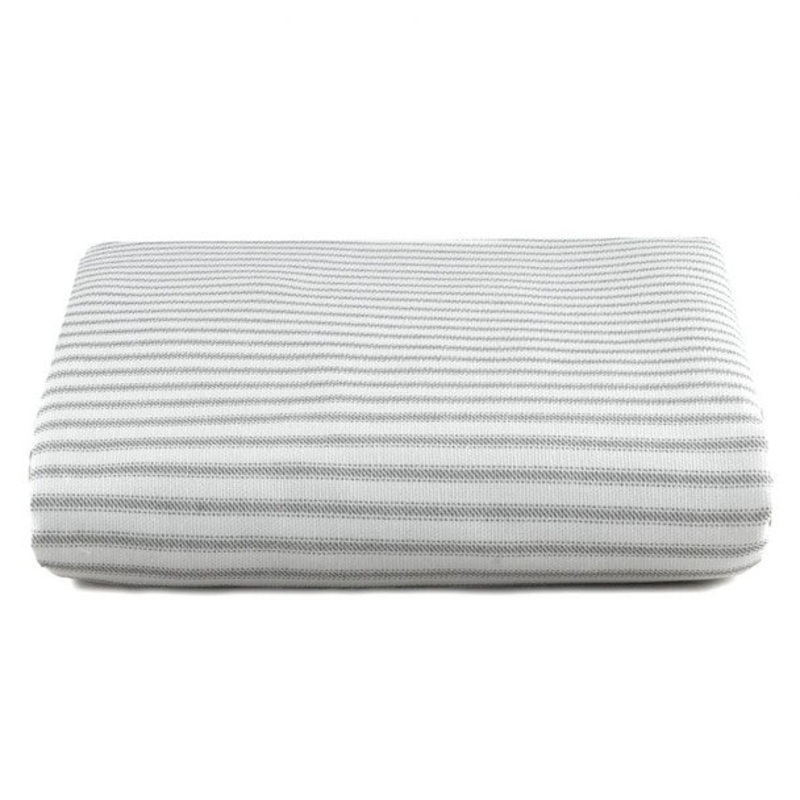Liz and Roo Gray Classic Stripe Crib Sheet Ticking Stripe