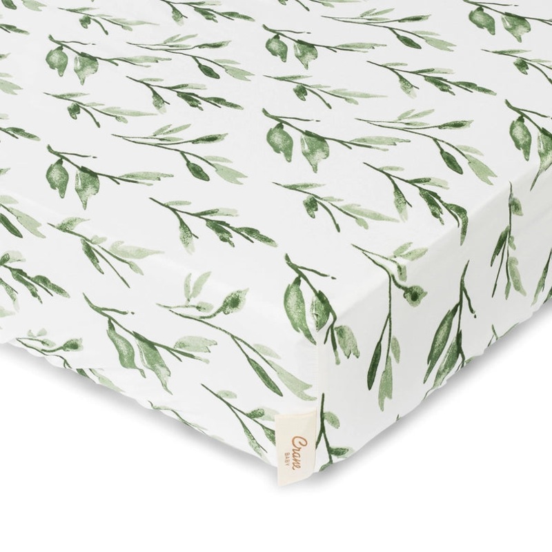 Parker Leaf Fitted Crib Sheet | Leaf