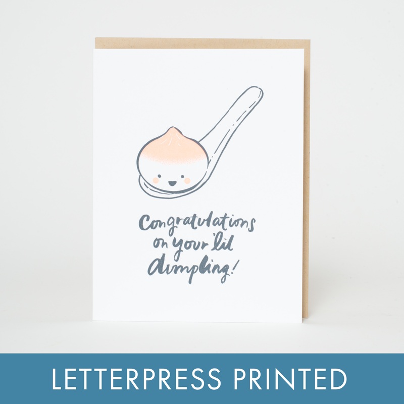Baby Congrats Lil’ Dumpling Letterpress Greeting Card