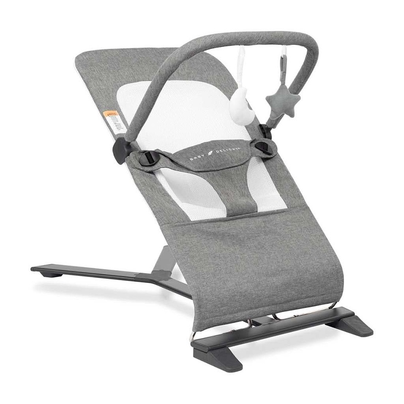 Baby Delight Alpine Deluxe Portable Bouncer Charcoal Tweed