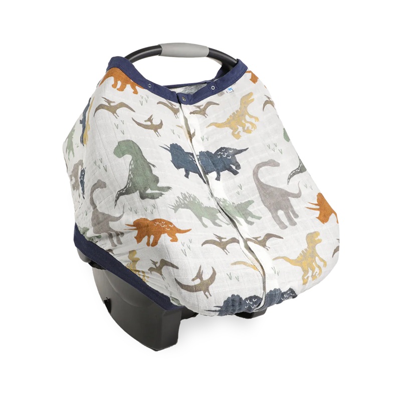 Cotton Muslin Car Seat Canopy – Dino Friends Dino Friends