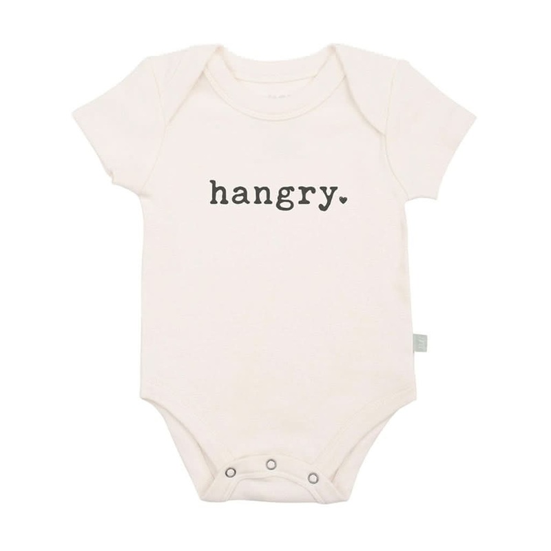 Finn & Emma Short Sleeve Graphic Bodysuit, Hangry 0-3 M