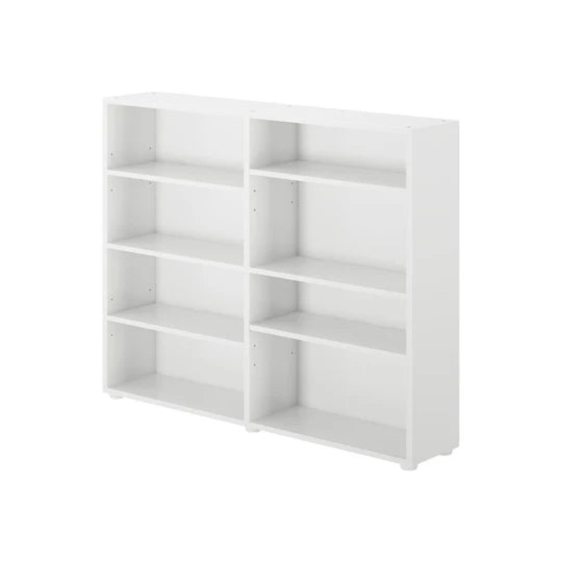 Maxtrix Double Mid 8 Shelf Bookcase White
