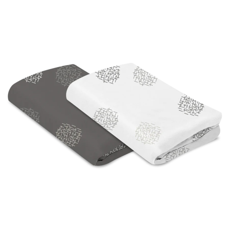 4moms Breeze Bassinet Sheet 2-pack (White + Grey) White + Grey