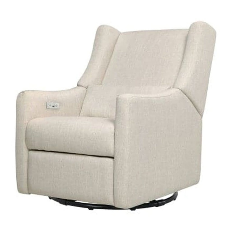 Babyletto Kiwi Glider Recliner, Electronic Control and USB Performance Cream Eco-Weave