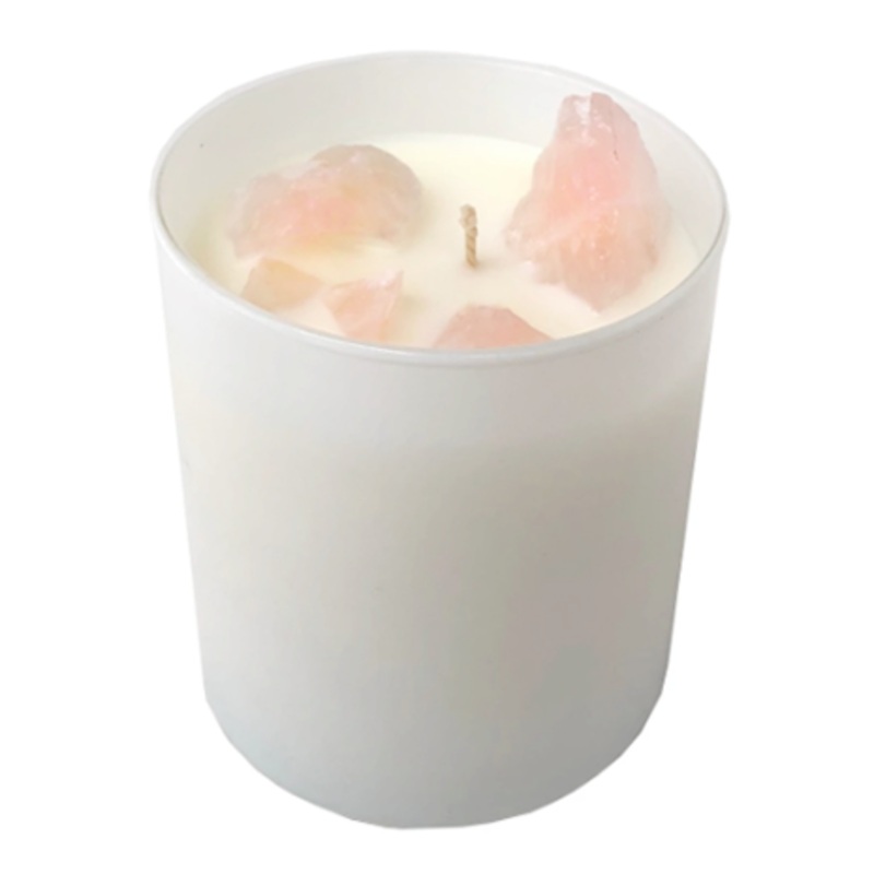 Crystal Candle White Rose Quartz