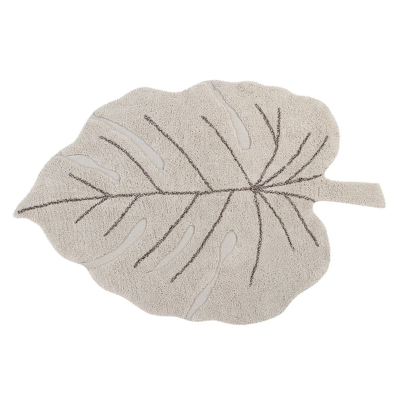 Monstera Washable Rug Natural Standard