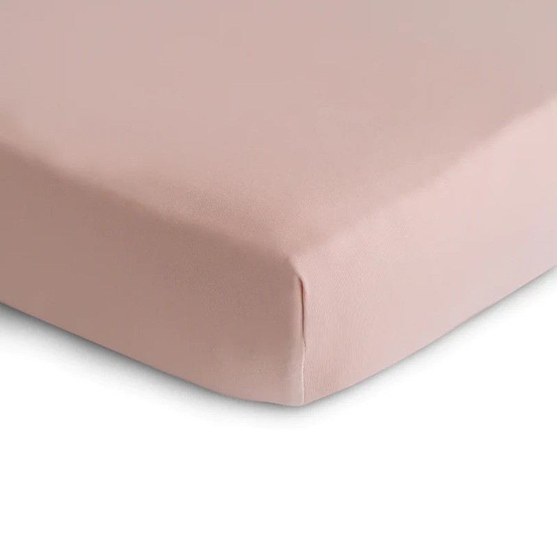 Mushie Stretchy MINI Crib Sheet Blush