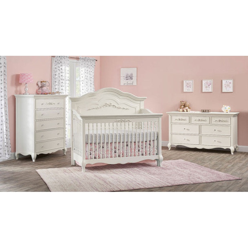 Oxford Emily 3 Piece Nursery Set in Pearl White