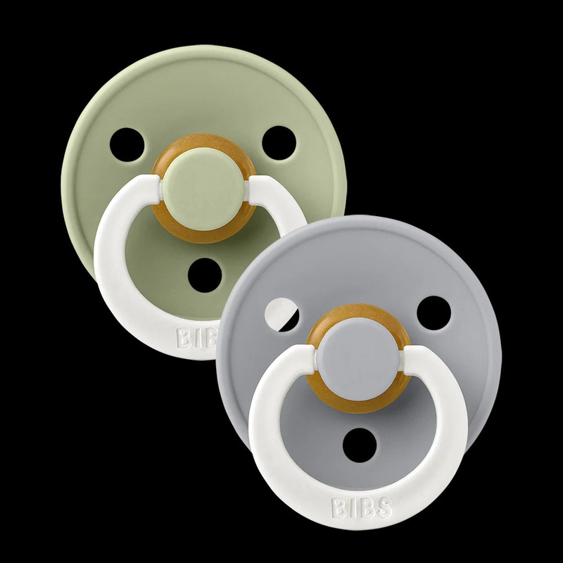 Bibs Pacifier Colour Round 2-Pack Size 1 Ivory/Blush