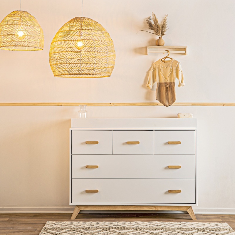 dadada Baby Soho 5-Drawer Nursery Dresser white + natural