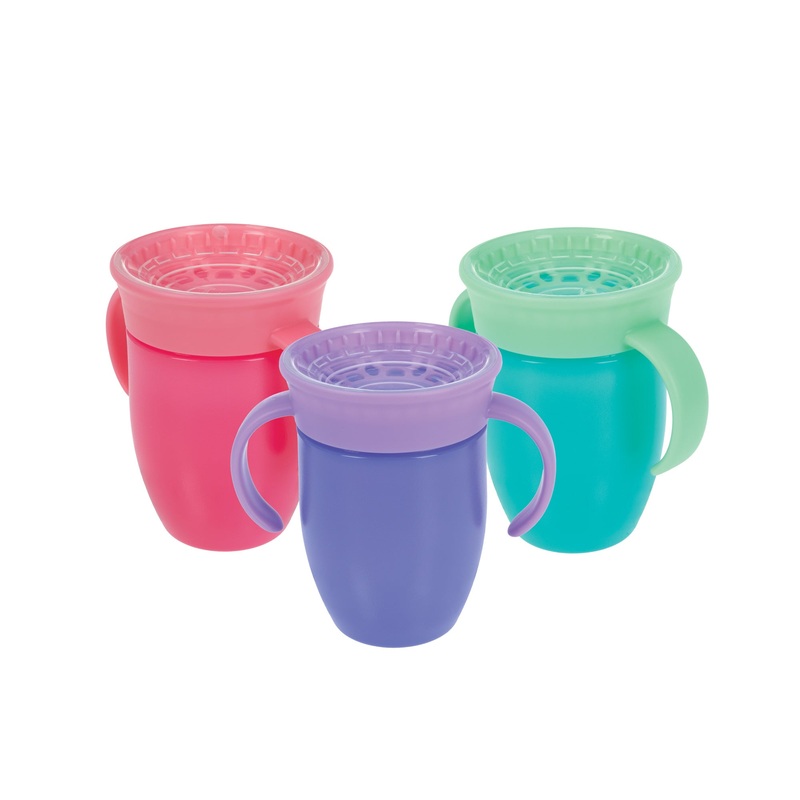360 Wonder Cup with Handles (3 Pack – 5 oz) | Purple/Pink/Aqua