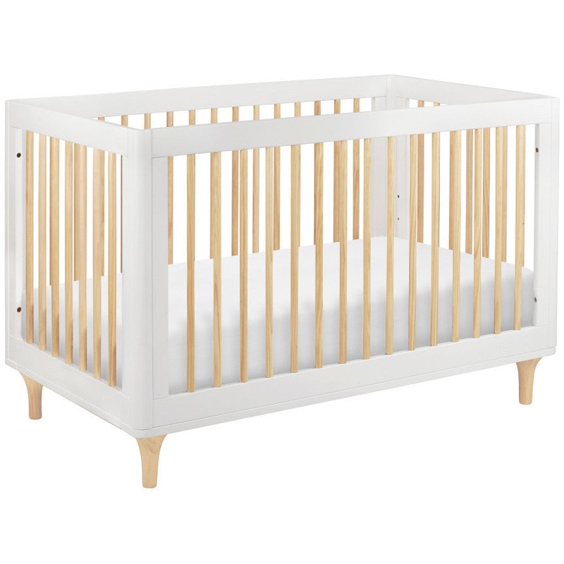 Babyletto Lolly 3-in-1 Convertible Crib with Toddler Bed Conversion Kit White / Natural