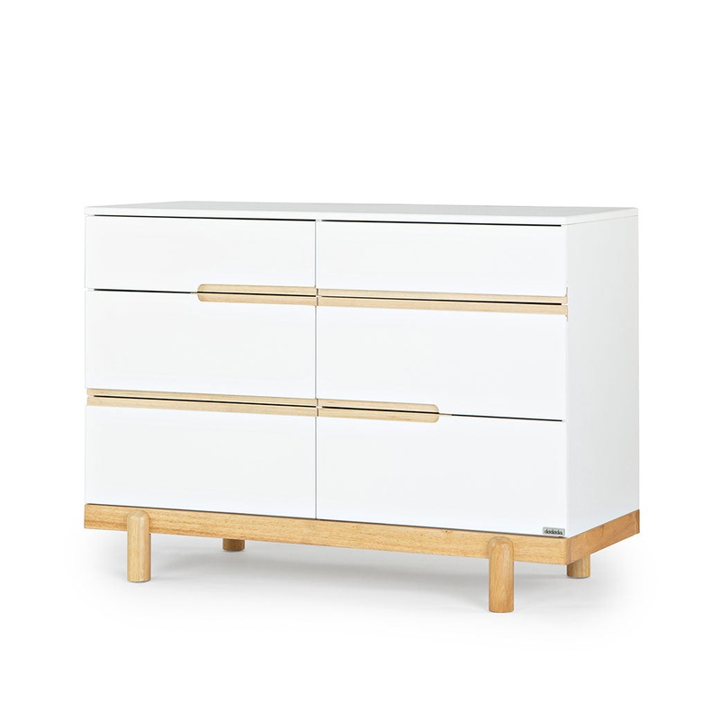 Bliss 6-Drawer Dresser White/Natural