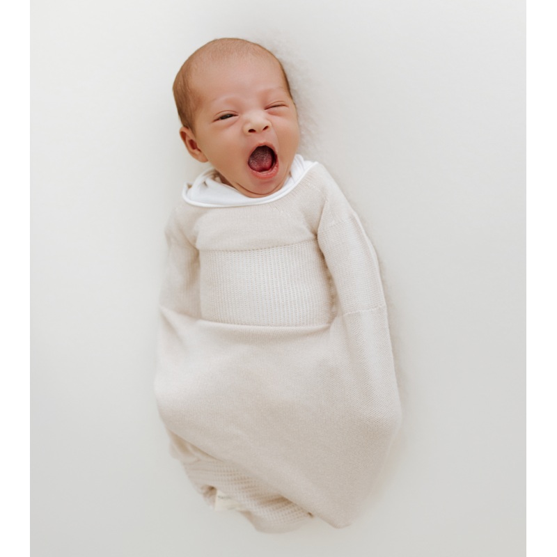 Swaddelini Bamboo Pure Beige Swaddle Sleep Sack Small ( 6-12 pounds)