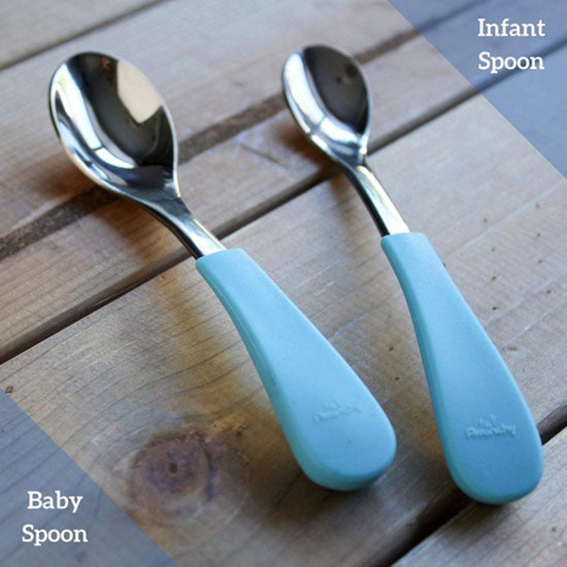 Avanchy Stainless Steel Infant Feeding Spoons (2 Pack) – Blue