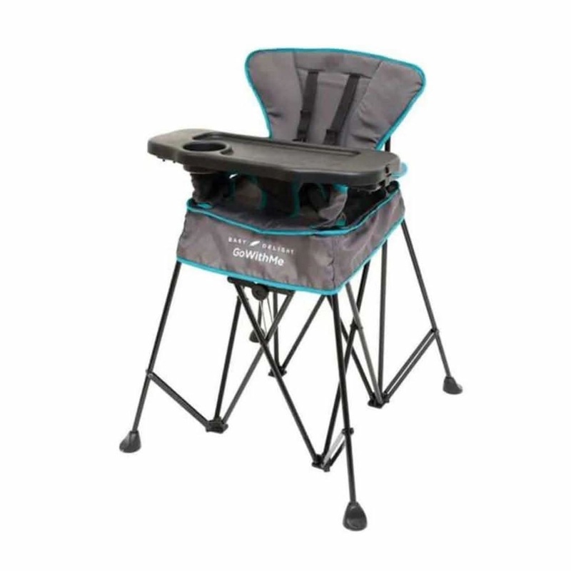 Go With Me Uplift Deluxe Portable High Chair, Grey / Teal