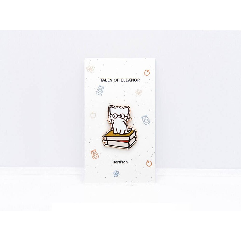 Harrison with Books Enamel Pin