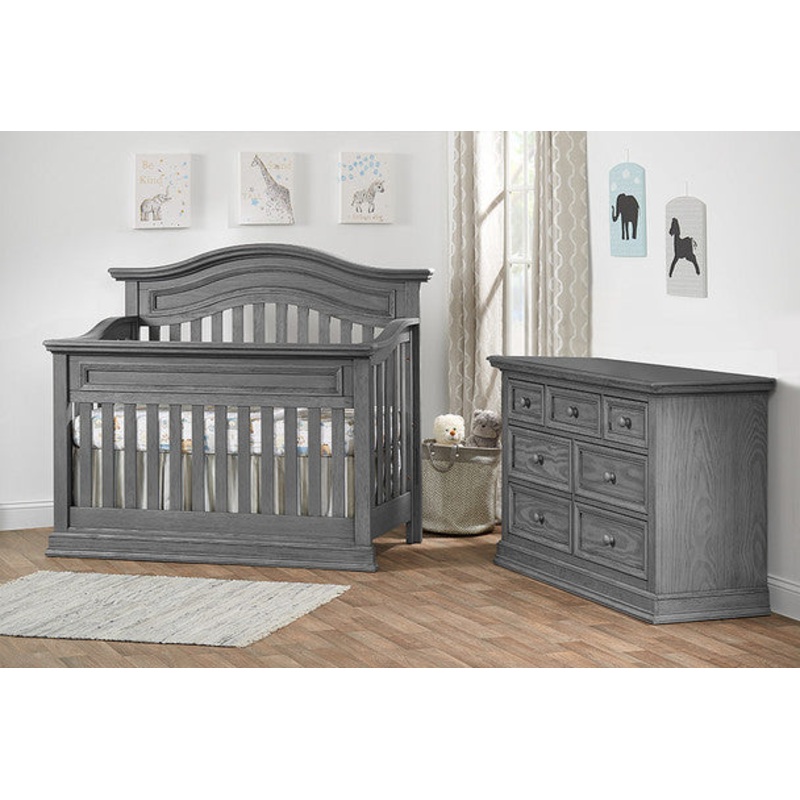 Oxford Glenbrook Collection 2 Piece Nursery Set in Graphite Gray