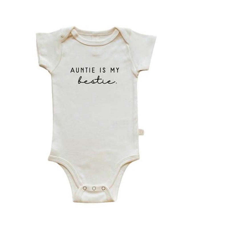 Tenth & Pine Auntie Is My Bestie Organic Cotton Onesie 0-3 Months