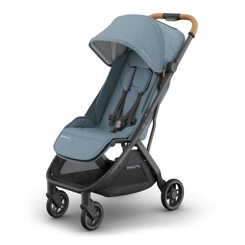 UPPAbaby Minu V3 Lightweight Stroller Dillan: Stone Blue / Carbon Frame / Sand Leather