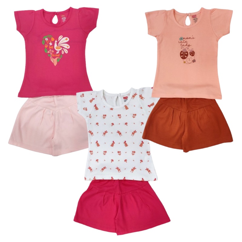 Baby Girls Regular Fit 100% Cotton Half Sleeves Girls Top CoSets Pack Of 3 M – 3 to 6 Months