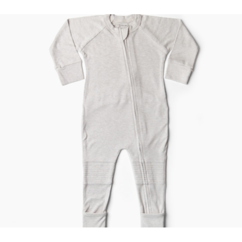 Bamboo Organic Cotton Sleep & Play Footie – Storm Gray