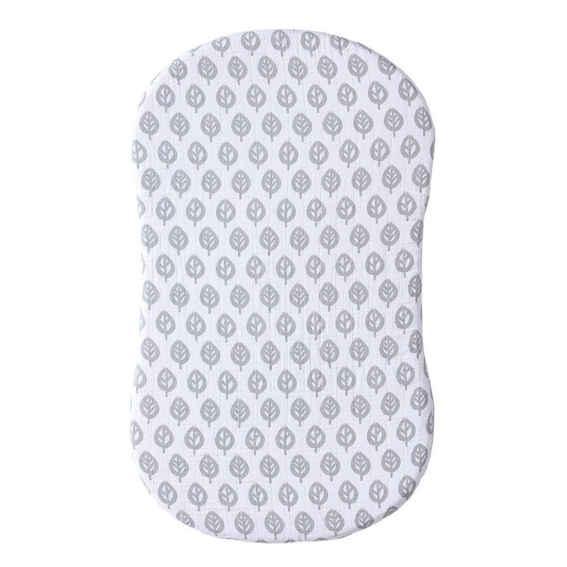 Halo Bassinest Sheet, Muslin Leaf Print