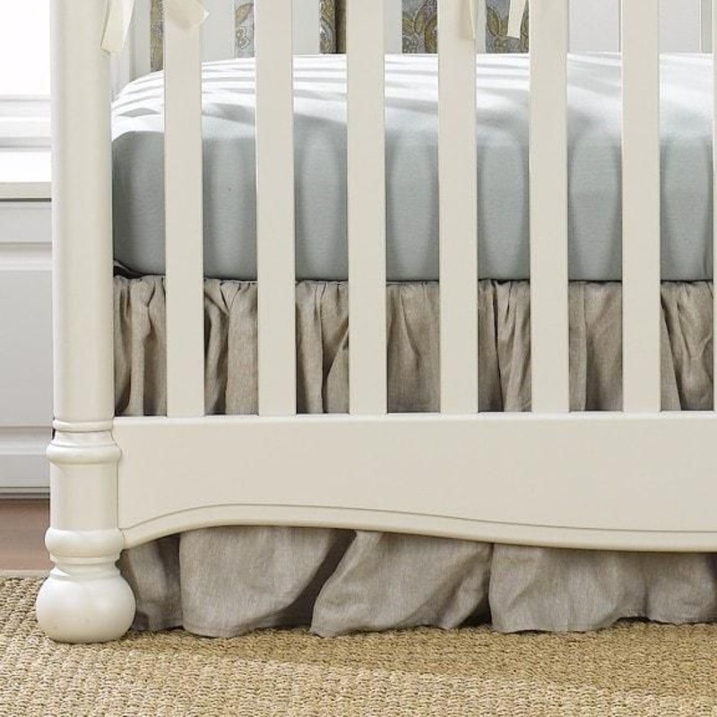 Liz & Roo Gathered Crib Skirt – Flax Linen